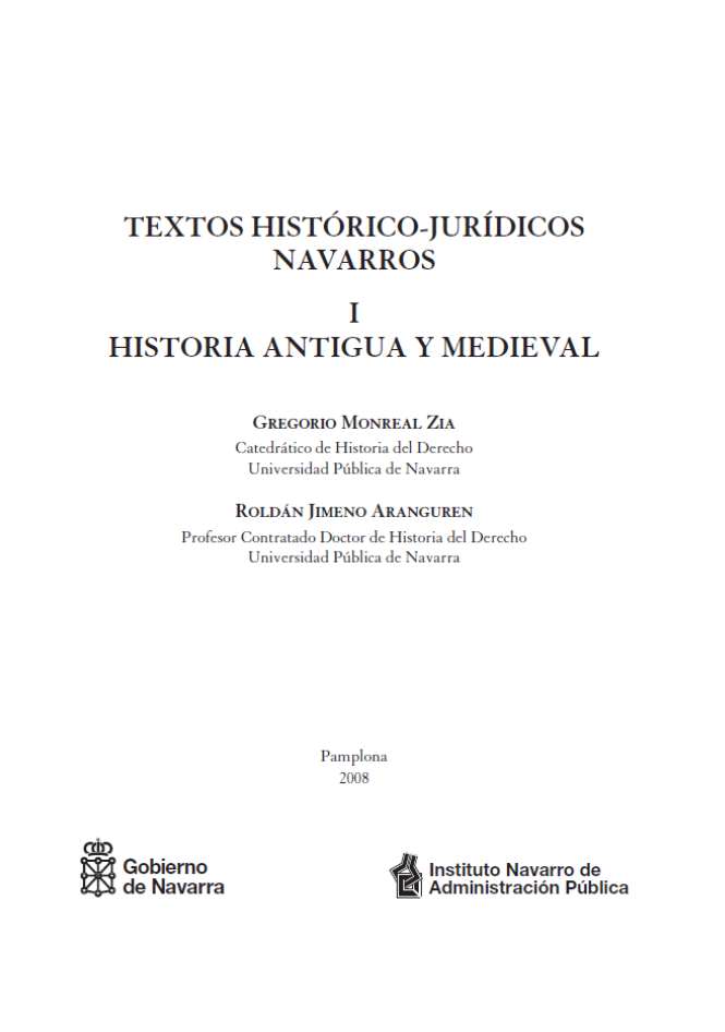16.Textos histórico-jurídicos navarros I Historia antigua y medieval