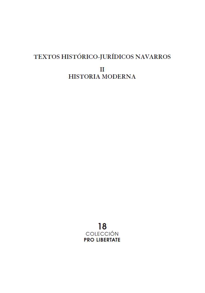 15.Textos histórico-jurídicos navarros II Historia moderna